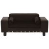 Dog Sofa Brown 31.9"x16.9"x12.2" Plush and Faux Leather