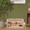 Wooden Hamster Cage Small Animals House, Acrylic Hutch for Dwarf Hamster, Guinea Pig, Chinchilla, Openable Top with Air Vents