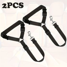 The Two - Piece Dog Leash Set Is Made Of Wear - Resistant And Skin - Friendly Materials. With Excellent Quality, It Meets Various Travel Needs Of (Color: Black)