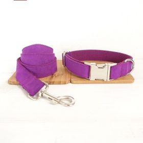 Pet bow tie Solid dog collar bow accessories (Option: Purple Aset-XL)