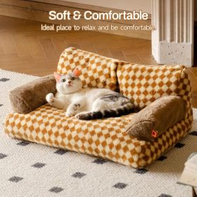 MEWOOFUN Cat Bed For Indoor Cats, Washable Dog Beds For Small Medium Dogs & Cats, Fluffy Cat Couch With Non Slip Bottom, 26x19x13 Inch Brown, 26. (Option: QCP210)