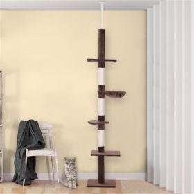 Wooden Cat House, Cat Climbing Tower, Cat Tree, Amazon Shipping, WalMart Banned, No Shipping On Weekends (Option: Brown and White)