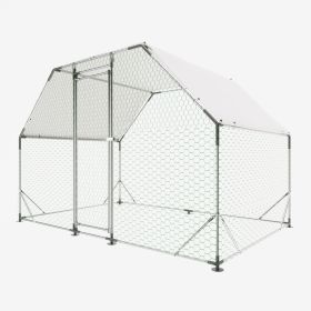 9.94 Ft. X 6.46 Ft. X 6.36 Ft. Metal Large Chicken Coop Walk-in Poultry Cage Run Flat Shaped With Waterproof Cover (Option: Large metal chicken coop)