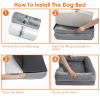 Pet Dog Bed Soft Warm Plush Puppy Cat Bed Cozy Nest Sofa Non-Slip Bed Cushion Mat Removable Washable Cover Waterproof Lining For Small Medium Dog